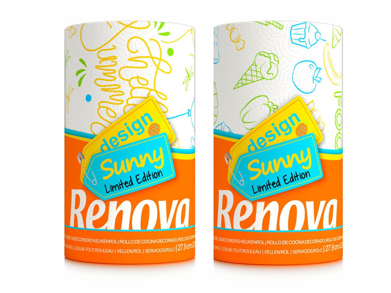 Renova Papierküchenrolle Maxi Sommer Edition (Packung 2-St), bedruckt