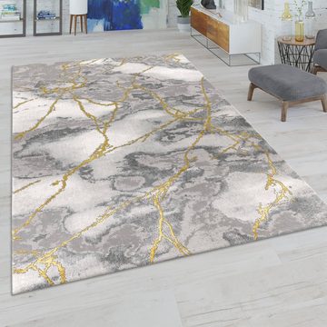 Teppich Craft 270, Paco Home, rechteckig, Höhe: 16 mm, Kurzflor, moderne Marmor Optik, mit Gold-Effekten