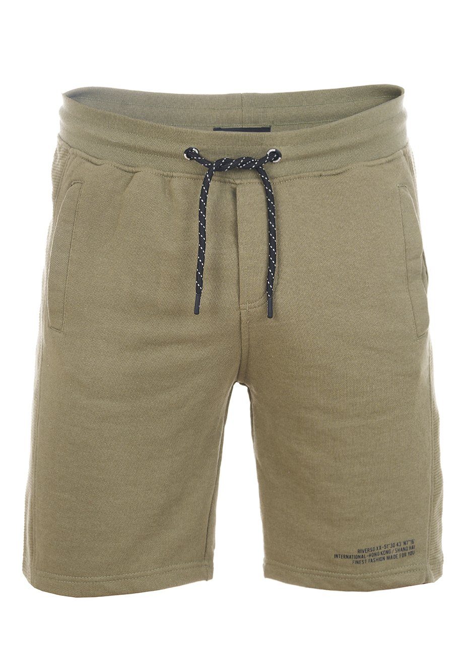 RIVBlake mit Herren Bermudashort riverso Kordelzug Sweatshorts Olive Sportshorts Fit Ivy Regular