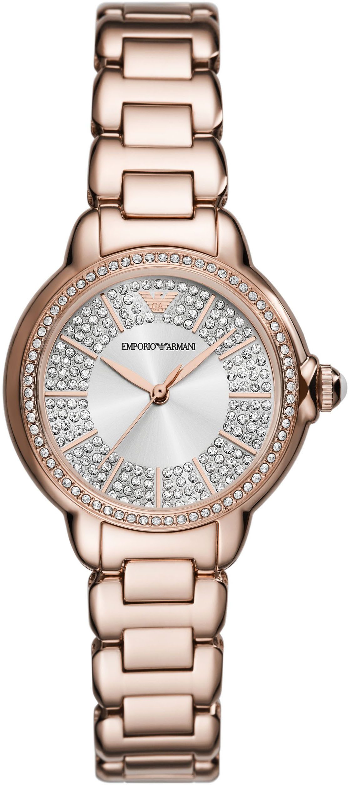 Emporio Armani Quarzuhr AR11633, Armbanduhr, Damenuhr, Edelstahlarmband, analog