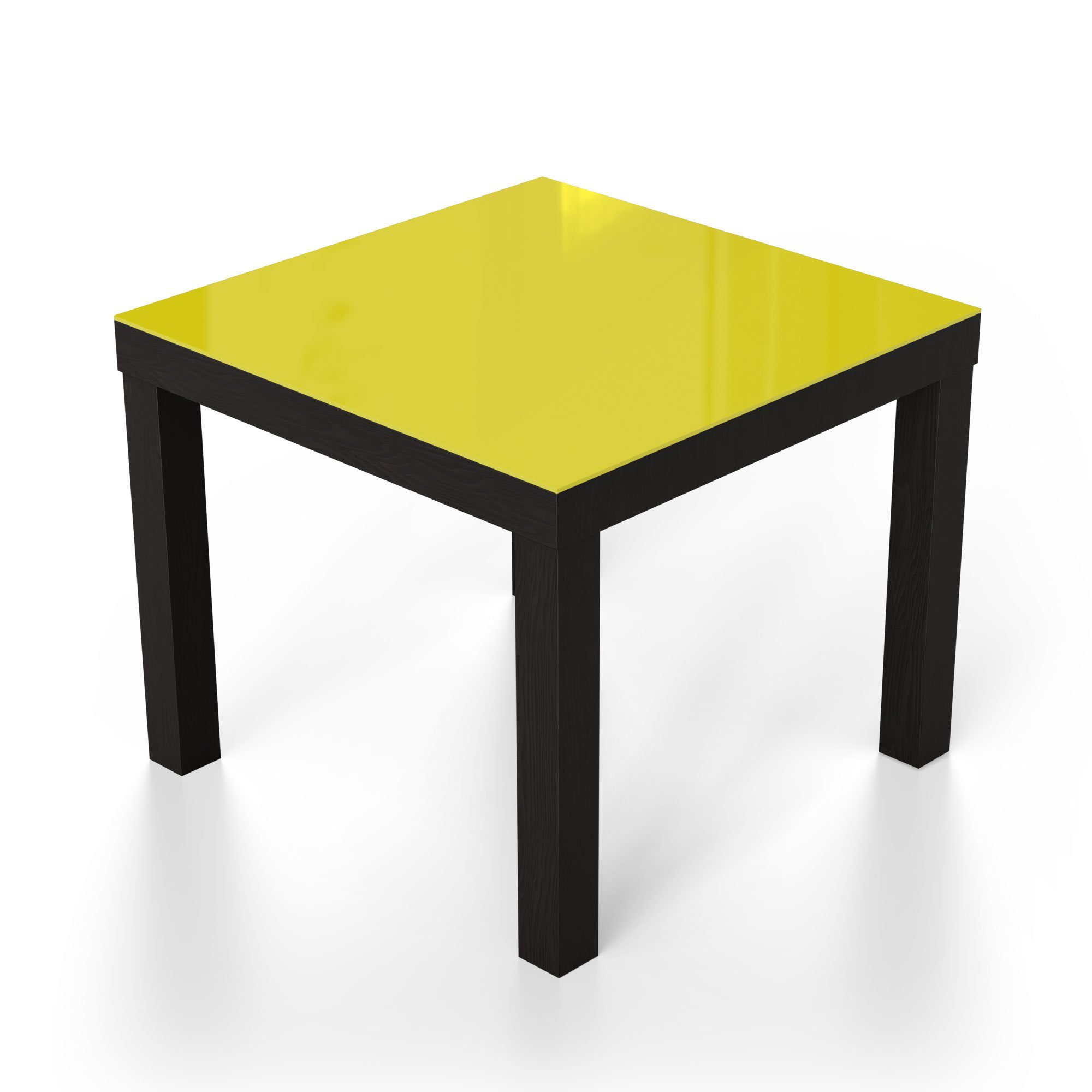 modern Schwarz Beistelltisch - Glastisch Glas Couchtisch Gelb', DEQORI 'Unifarben