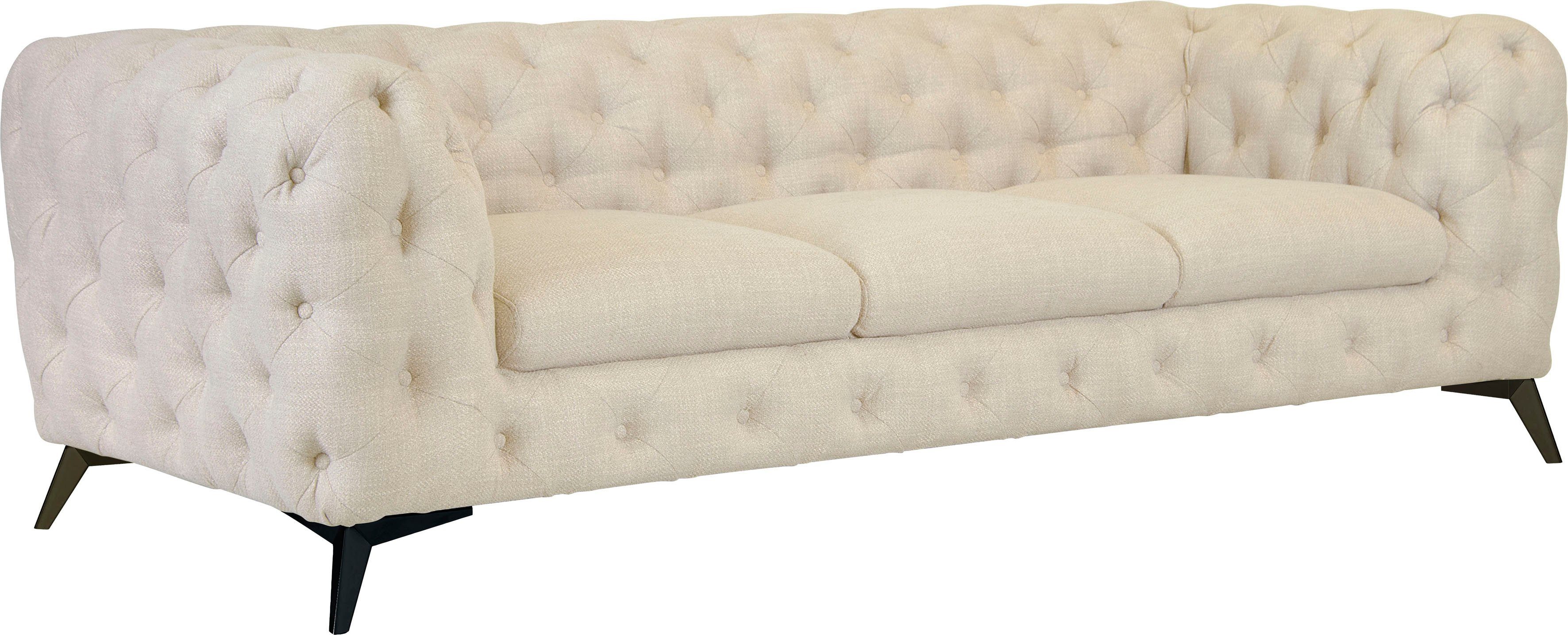 Home affaire Chesterfield-Sofa Glynis, aufwändige Knopfheftung, moderne Chesterfield Optik, Fußfarbe wählbar