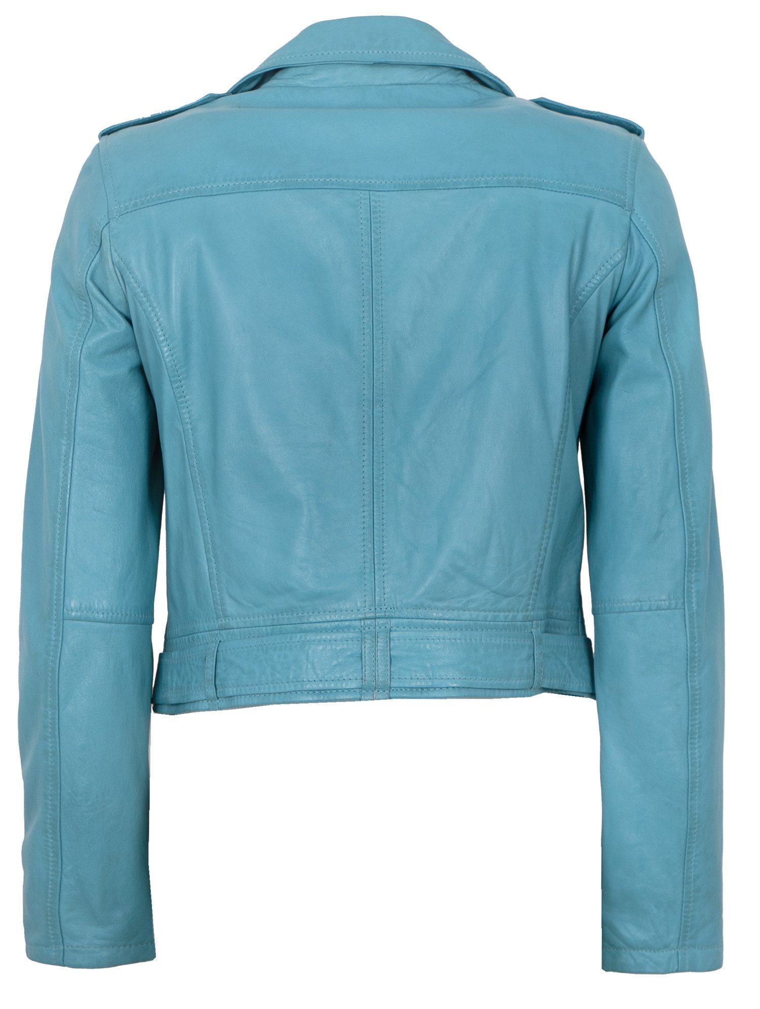 Jilani Lederjacke Smilly Jilani - Damen Lederjacke Bikerjacke Lammnappa hellblau