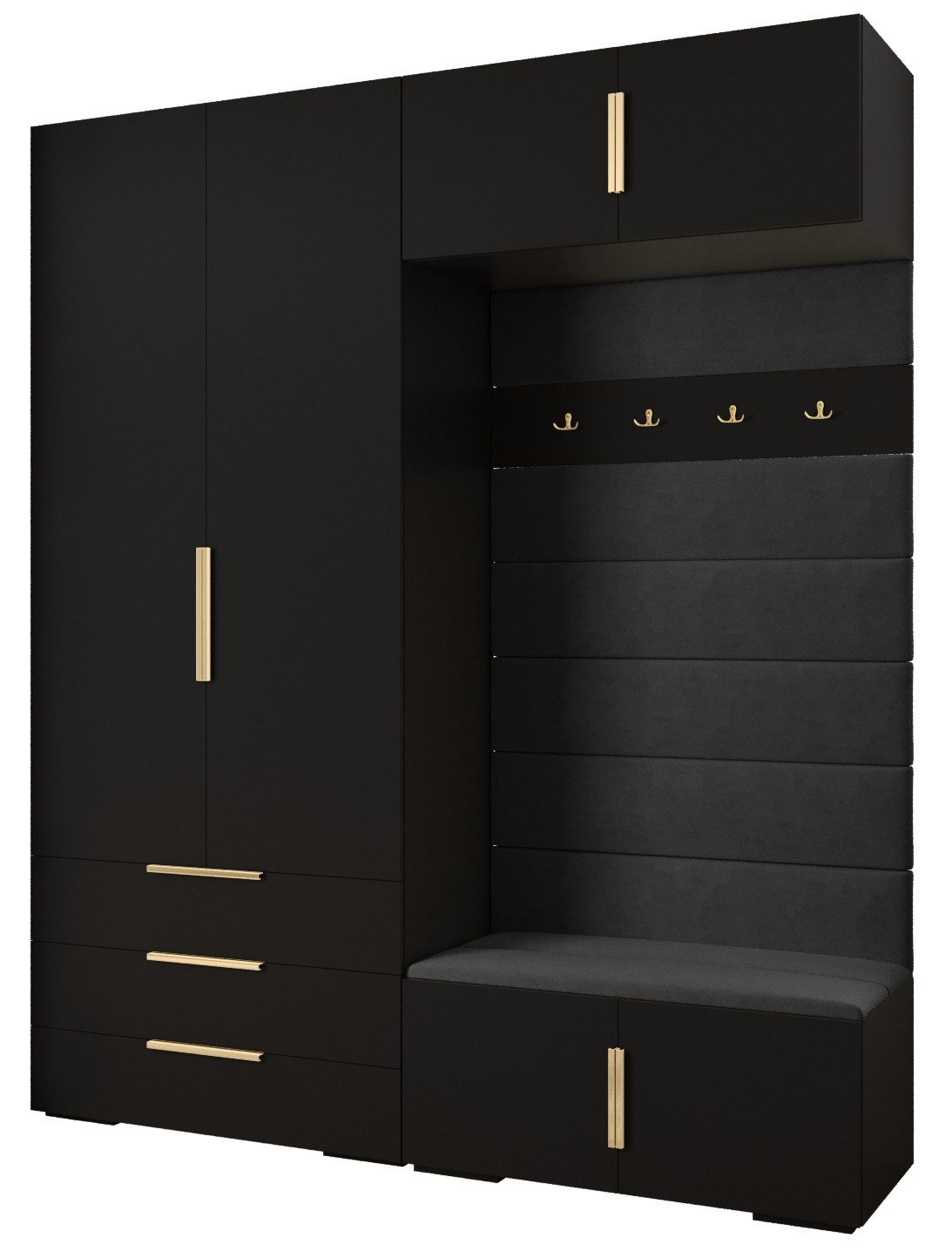 ABIKS MÖBEL Kompaktgarderobe INOVA 1 SATZ 12 Möbelset, Garderobe mit Kleiderstange und Regalen