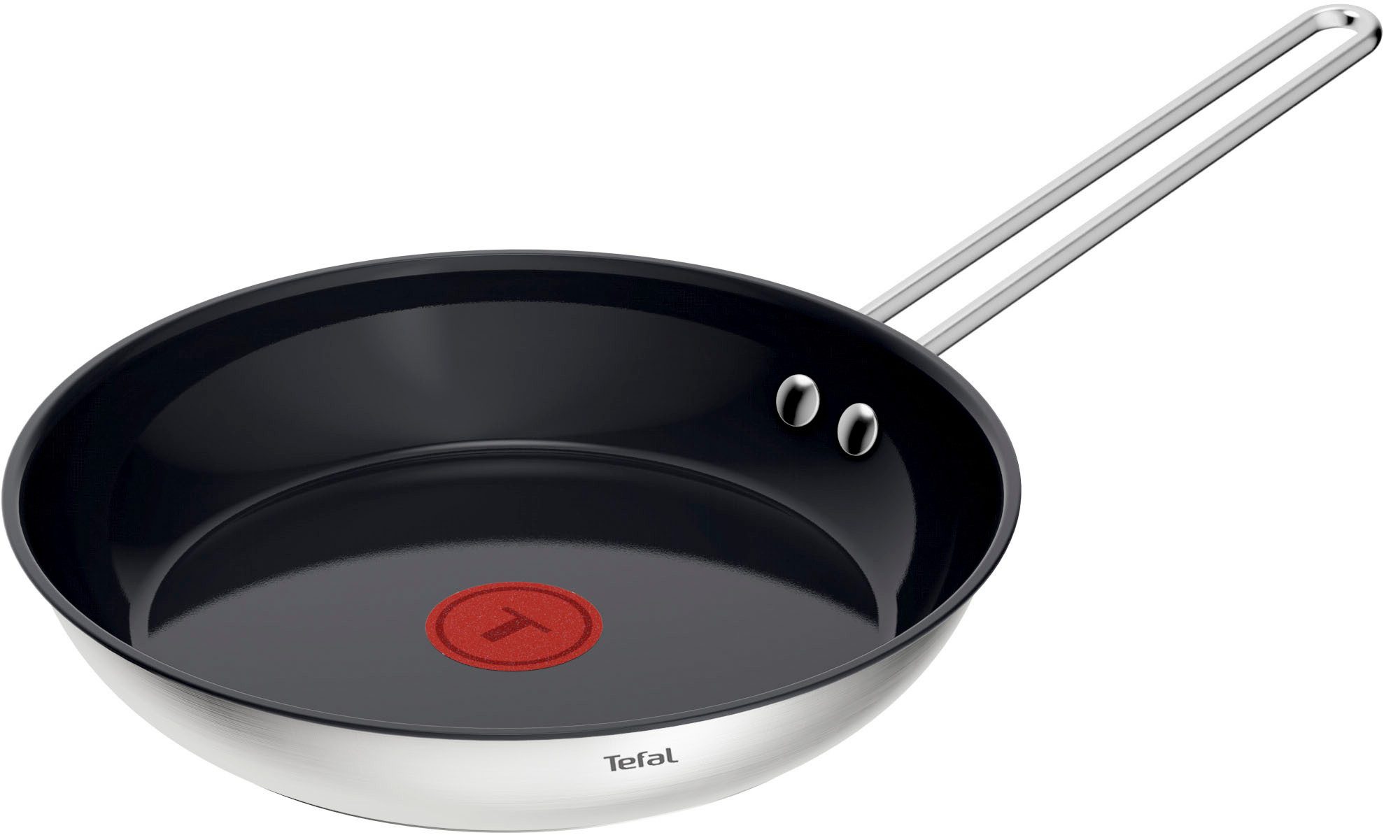 Tefal Bratpfanne Nordica, beschichtete Pfanne Induktion, Thermo-Signal-Technologie, Edelstahl, minimalistisches Design, robuster Griff, geeignet für alle Herdarten