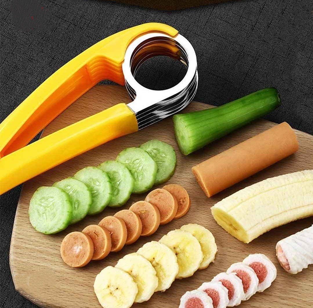 Nur Online 75 Obstschneider Bananen Schneider,Gemüse Schneider, Kunststoff,Edelstahl – Bild 2 von 5