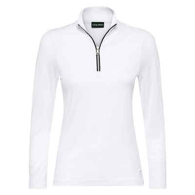 GOLFINO Trainingspullover Golfino Perfect Round Mesh Sleeves Pullover Optic White