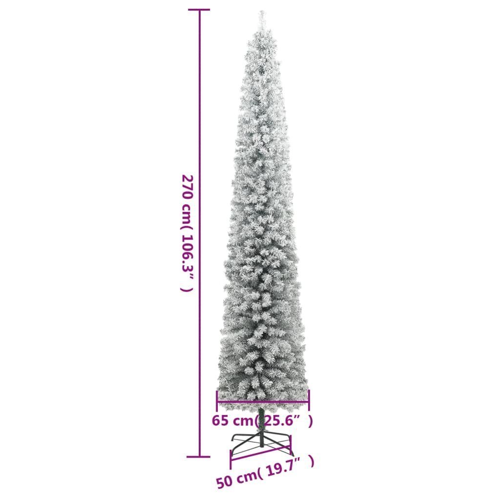 mit Weihnachtsbaum Ständer Weihnachtsbaum 270 cm vidaXL PVC Schlank Beschneit Künstlicher