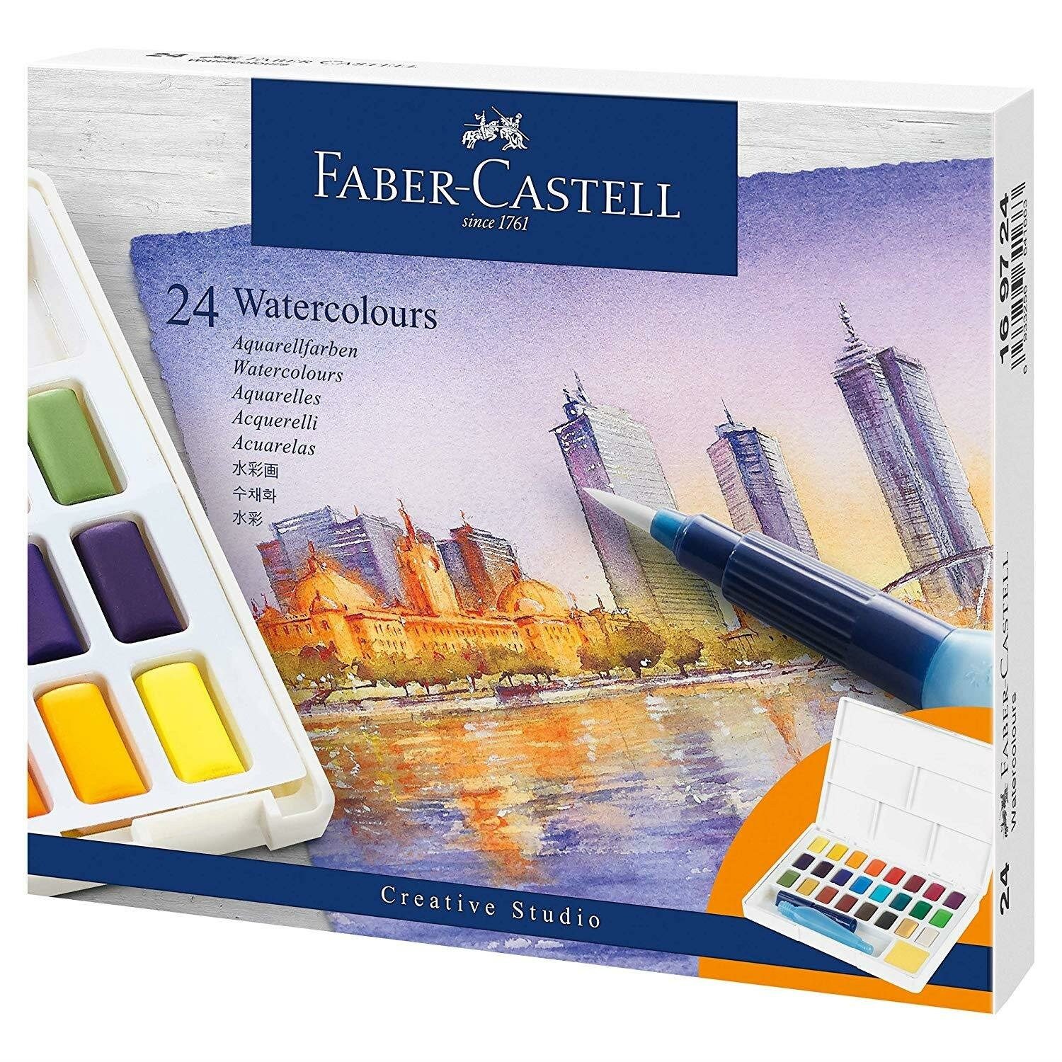 Faber-Castell Aquarellfarbe FABER-CASTELL Aquarellfarben in Näpfchen 24er Etui