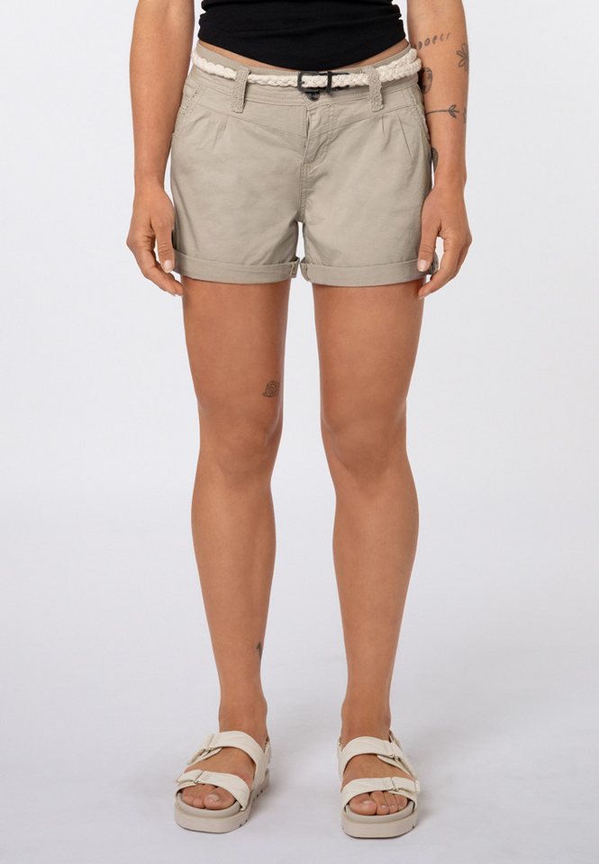 Eight2Nine Chinoshorts Damen Shorts mit Flechtgürtel Kurze Hose, Stretch-Twill, inkl. Gürtel
