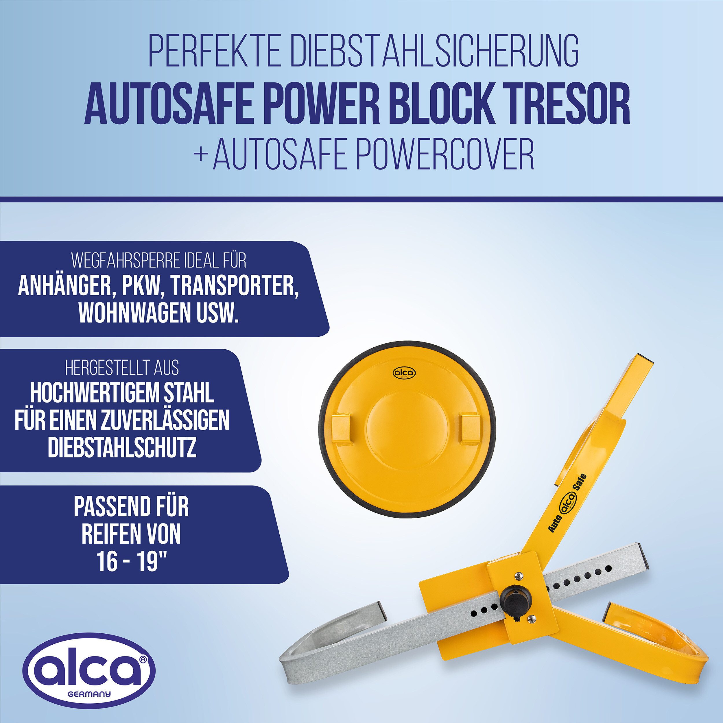 alca Radkralle Radkralle Parkkralle XL Tresor + PowerCover Plus Schutzabdeckung Set (Set, 2-tlg., inkl. Abdeckung)