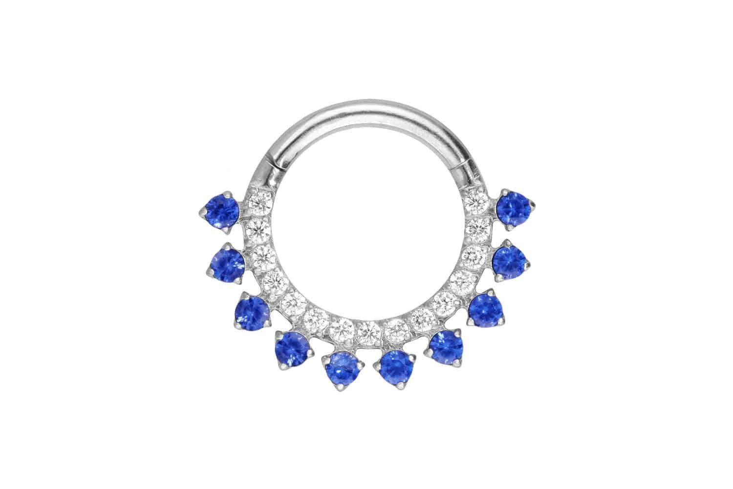 Piercing-Set Titan Segmentring Clicker EINGEFASSTE KRISTALLE