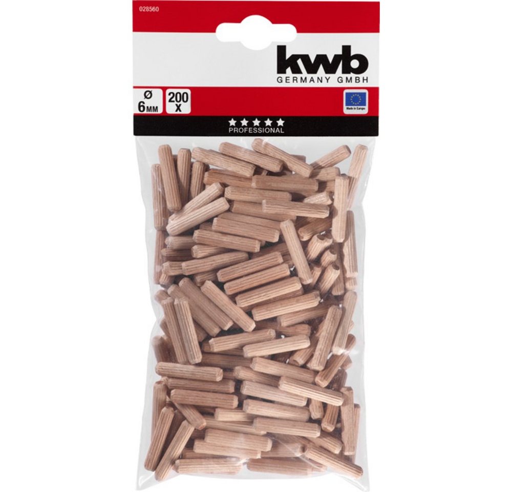 Thumbnail - kwb Dübel-Set kwb 028560 Holzdübel 30 mm 6 mm 200 St.