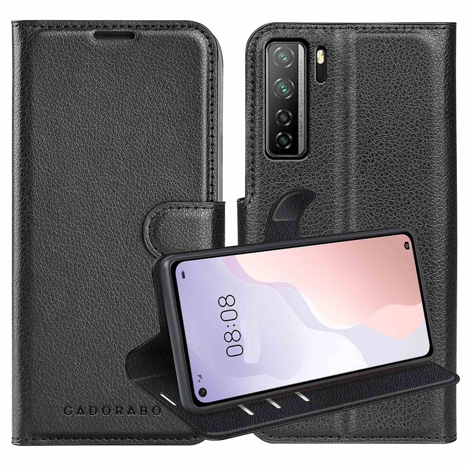 Cadorabo Handyhülle für Huawei NOVA 7 SE Hülle Huawei NOVA 7 SE, Hülle Schutzhülle mit Standfunktion, Kartenfach und Magnetverschluss