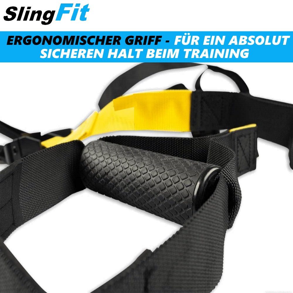 SlingFit Sling Fitnessbänder, Schlingentrainer Widerstandsbänder Straps Trainer MAVURA Suspension Schlingentrainer-Set