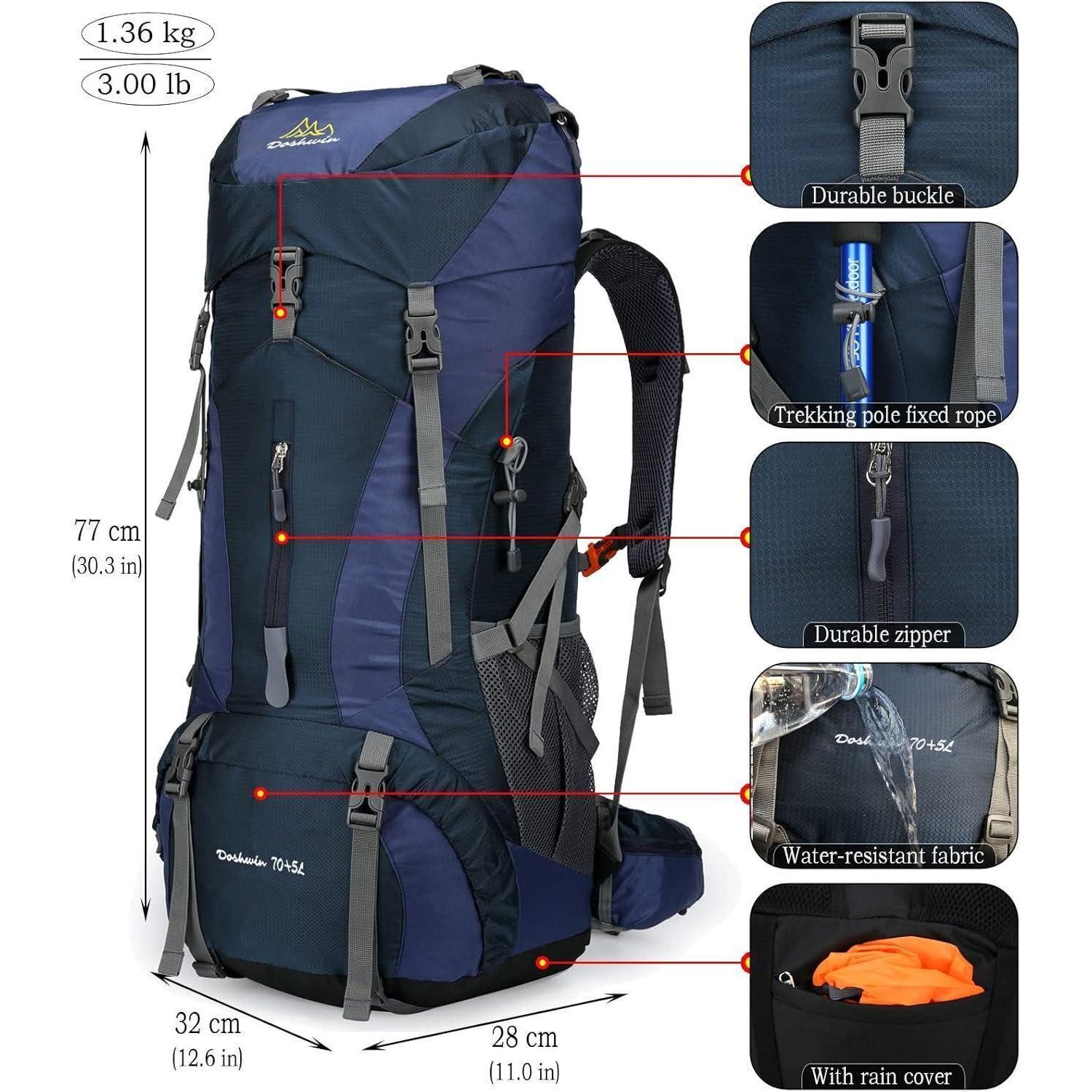 LuxusKollektion Trekkingrucksack Rucksack 70L Camping Trekking Wandern Reis günstig online kaufen