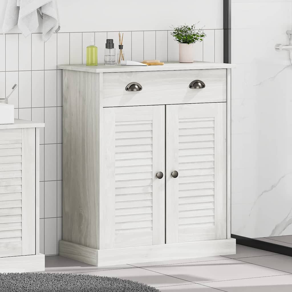 vidaXL Badezimmerspiegelschrank Badezimmerschrank VIGO Weiß und Antikweiß 68 x 34 x 80 cm (1-St)