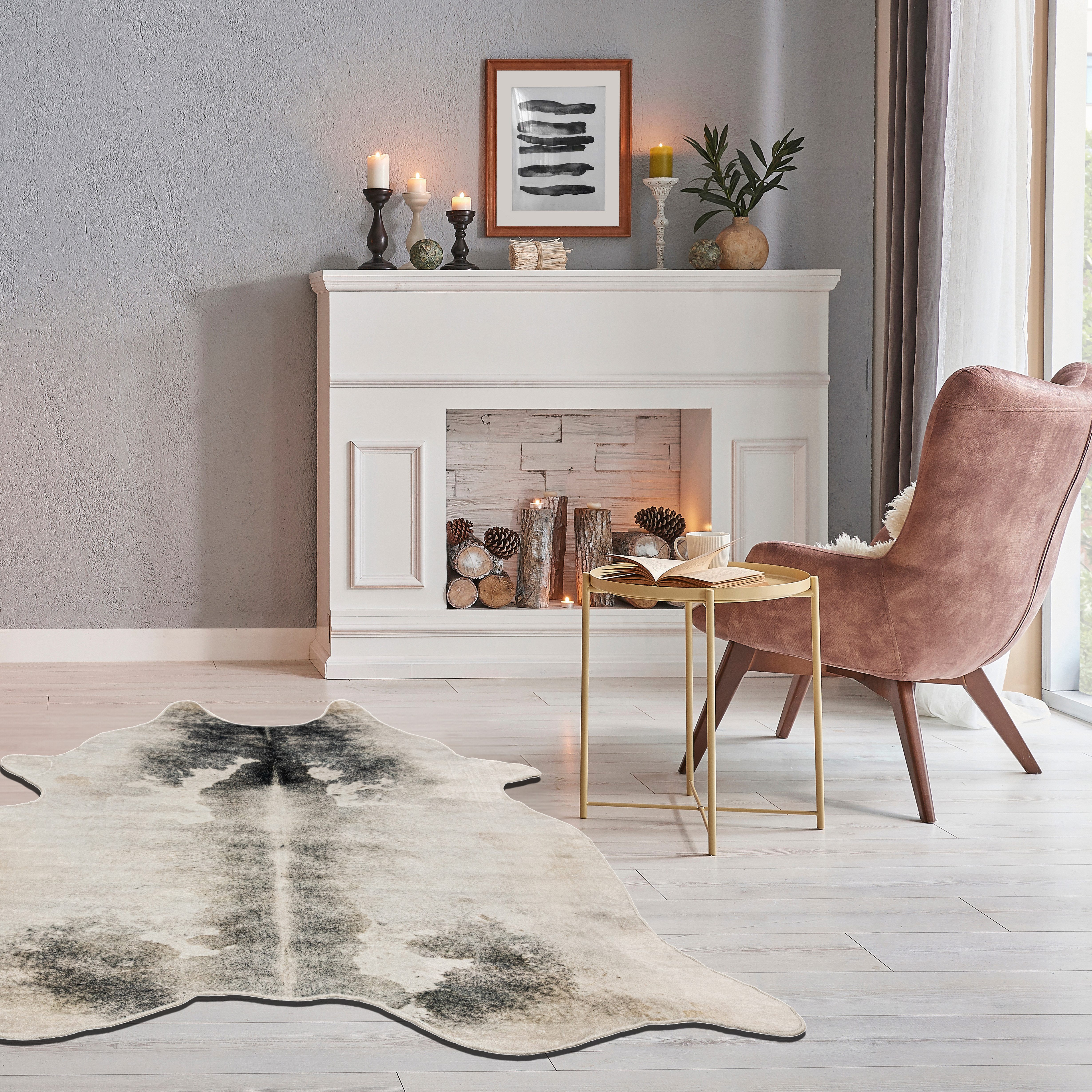 Gino Falcone Fellteppich »Emilia«, fellförmig, 3 mm Höhe, Kunstfell, bedruc günstig online kaufen