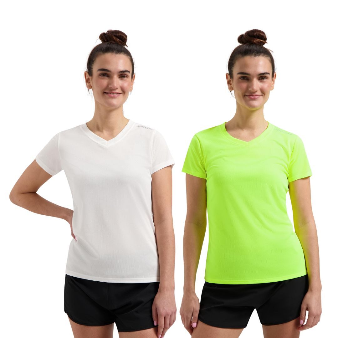 Rogelli Funktionsshirt Laufshirt Damen Atmungsaktives Kurzarmshirt 2er-Pack