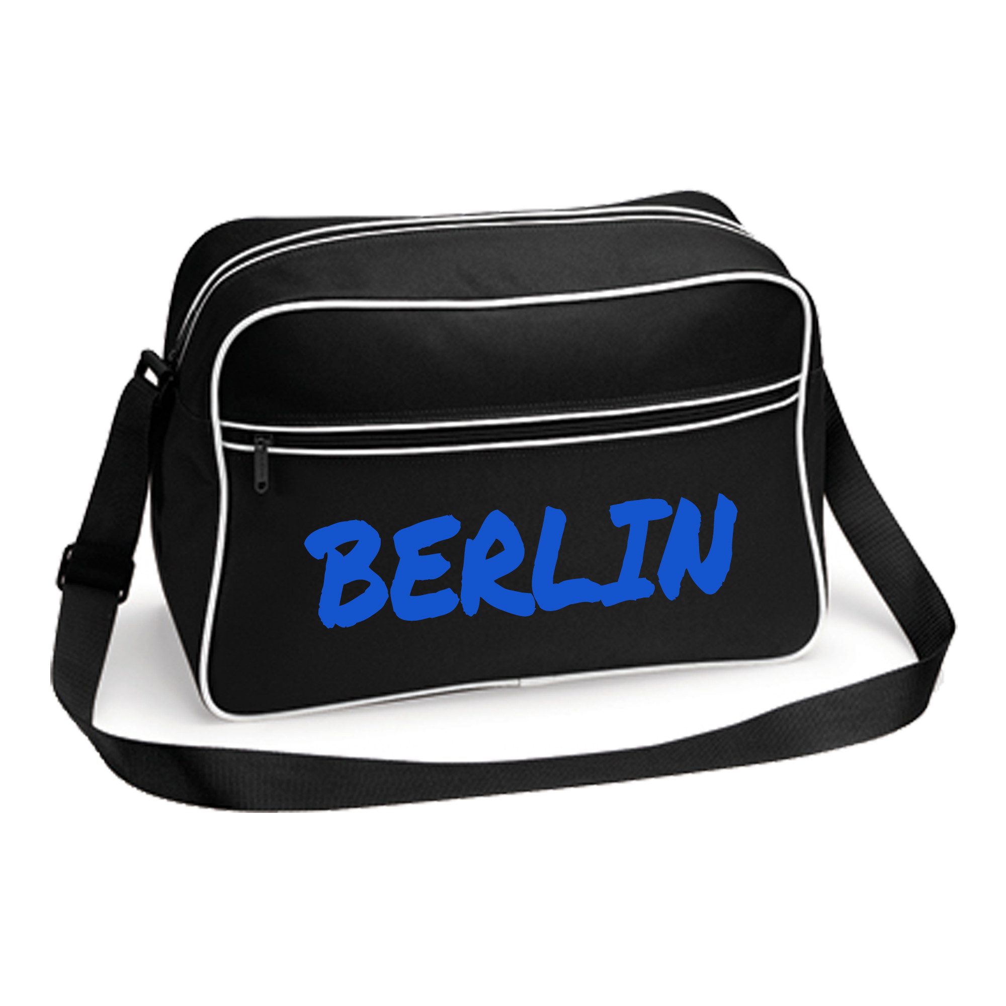 multifanshop Schultertasche Berlin blau - Textmarker - Tasche