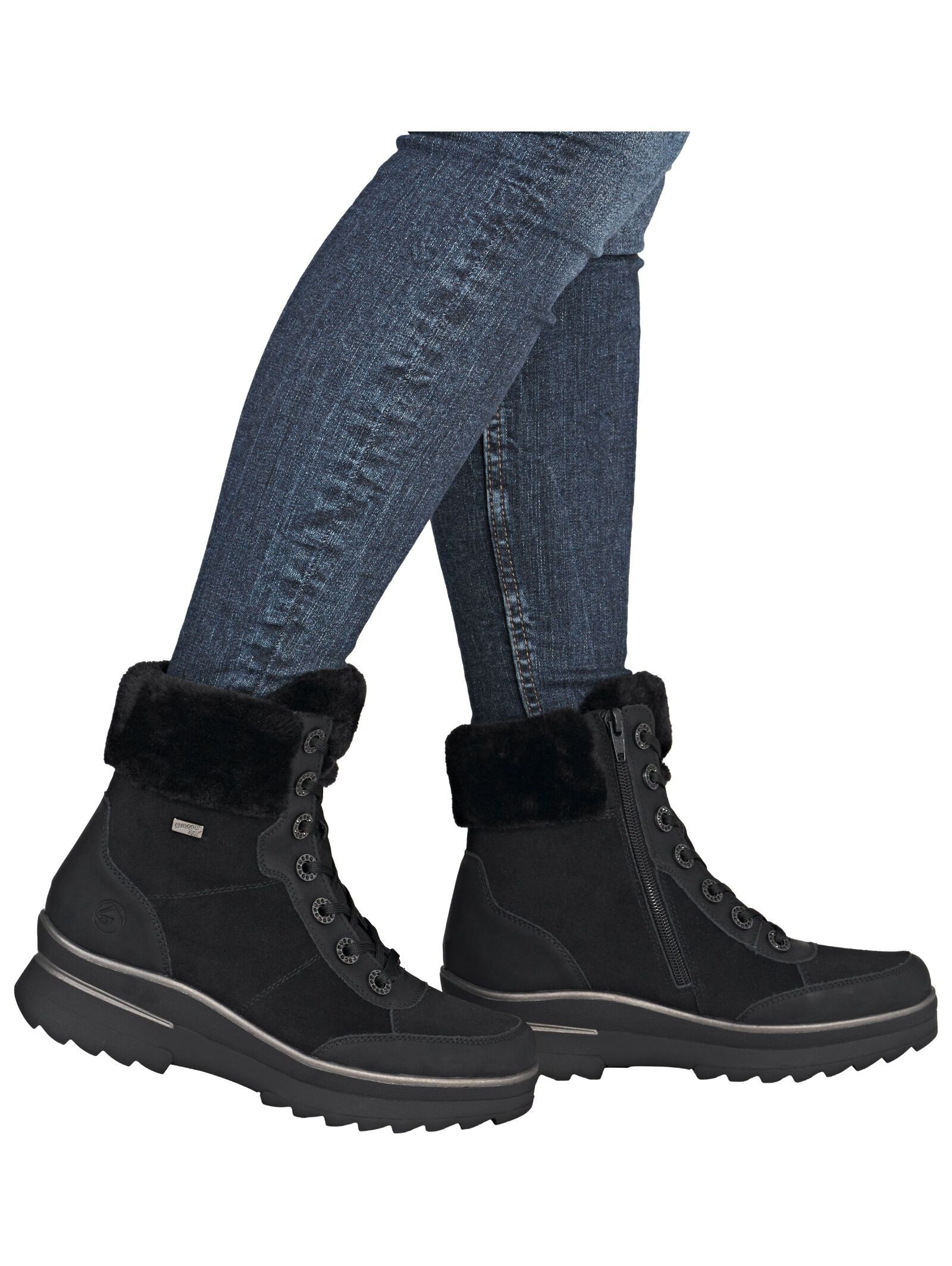 Remonte Remonte Stiefelette Veloursleder/Textil Schnürstiefelette – Bild 3 von 5