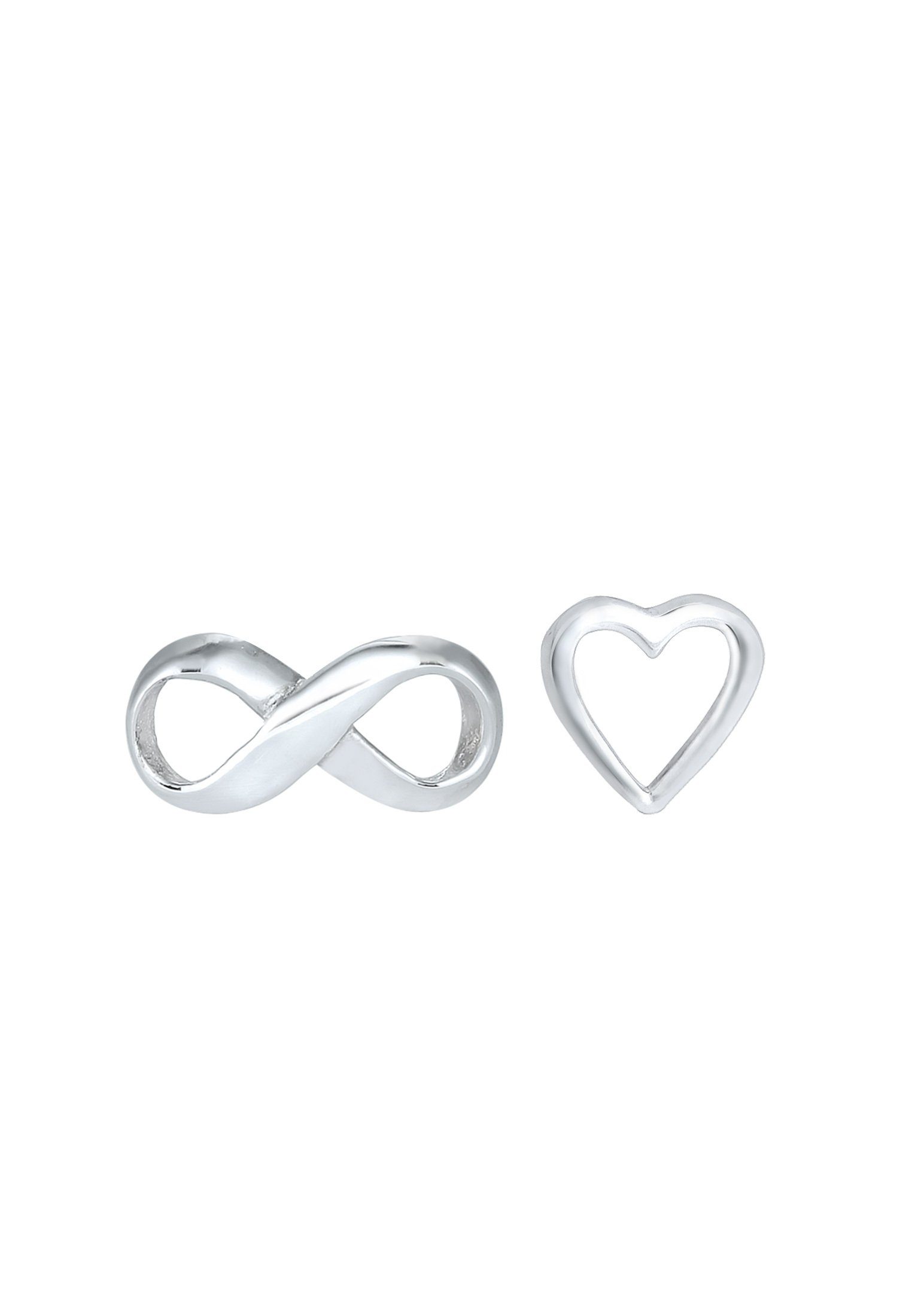 Elli 925er Infinity Liebe Silber Paar Herz Ohrstecker Symbol Stecker