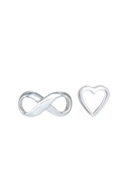 Elli Paar Ohrstecker Stecker Herz Infinity Symbol Liebe 925er Silber