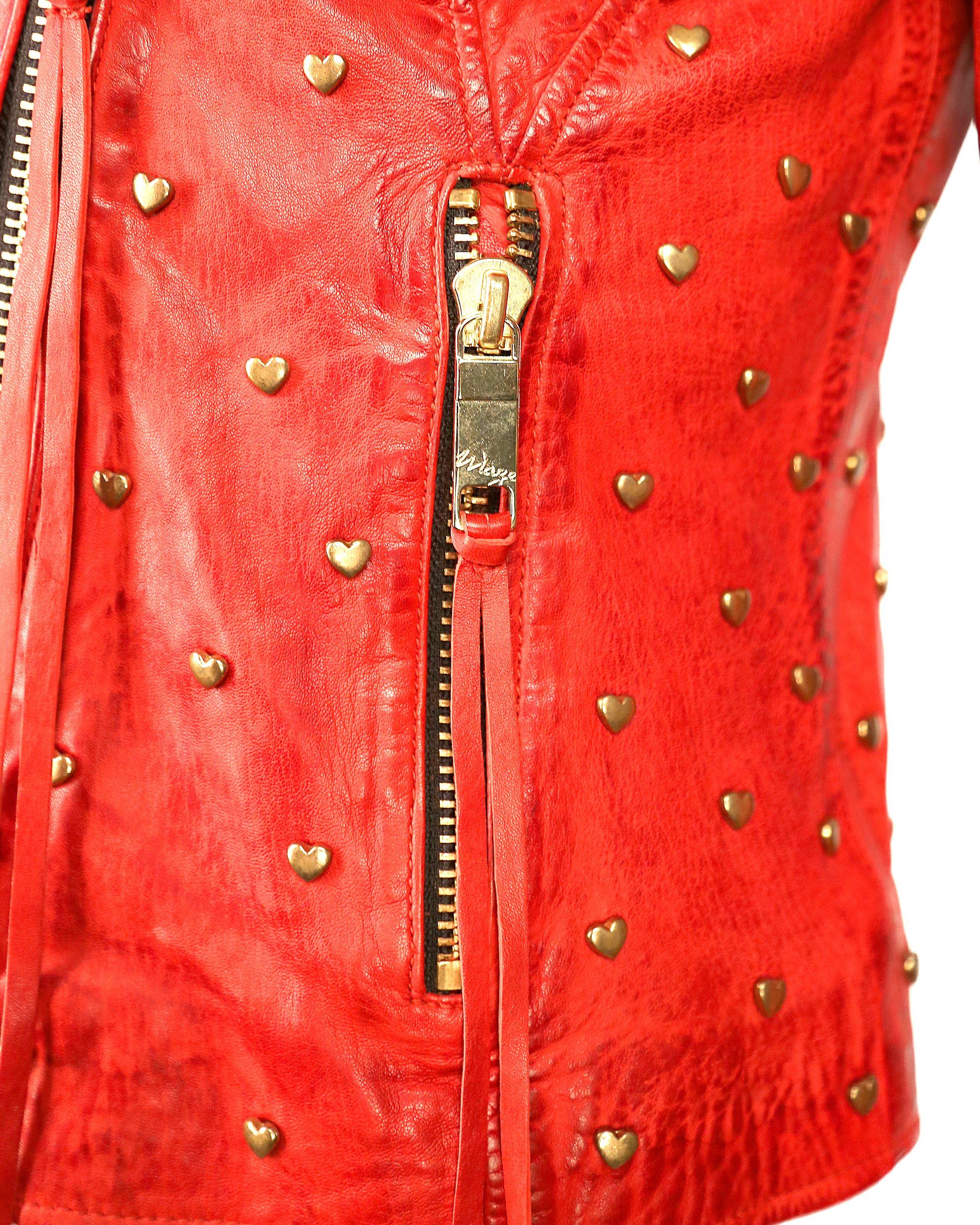 Maze Lederjacke Heart red