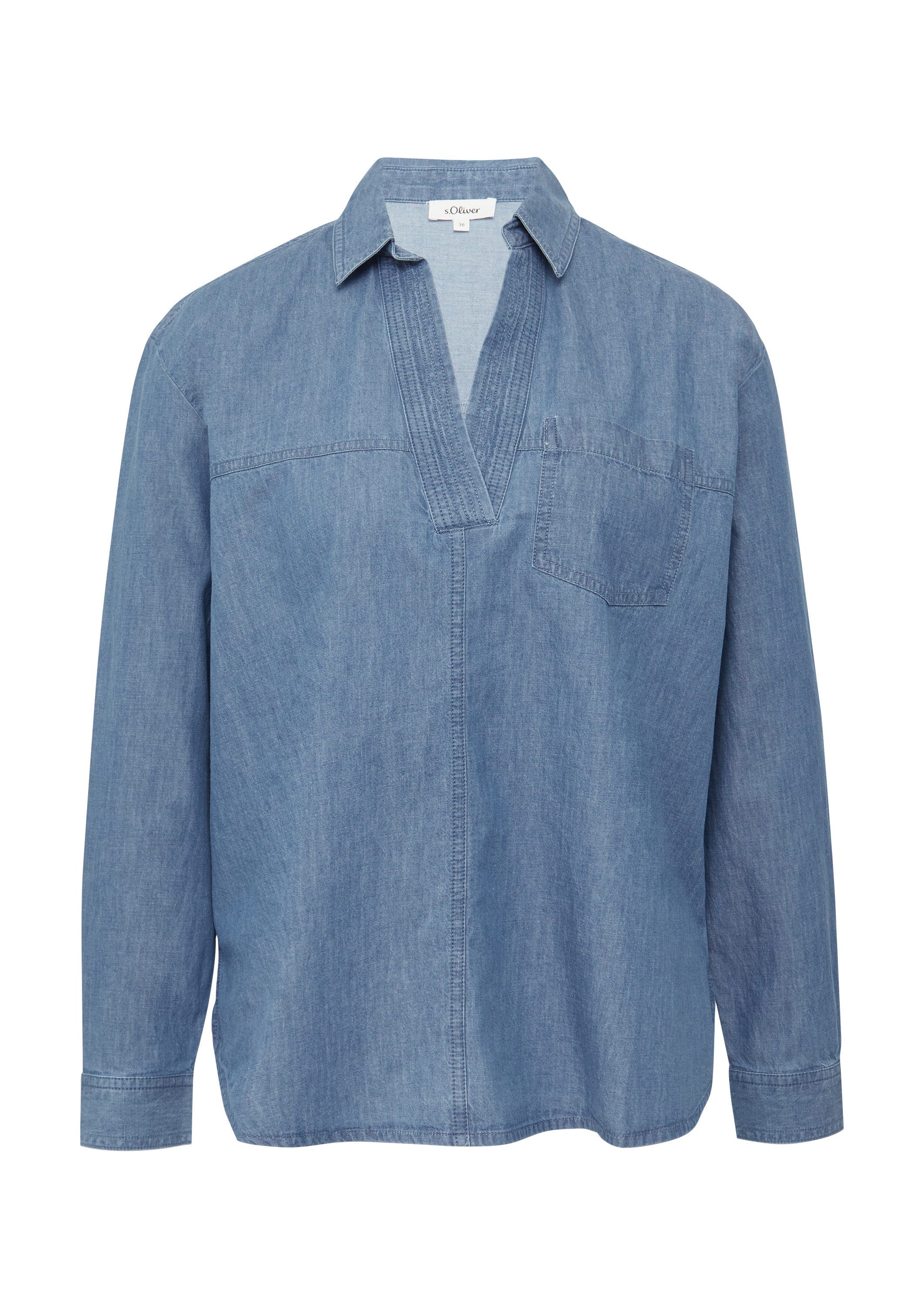 s.Oliver Langarmbluse Bluse Lässige Jeansbluse im günstig online kaufen