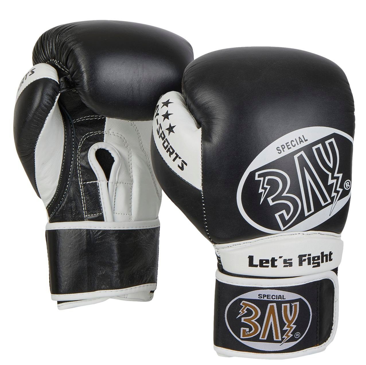 Sport Kampfsportausrüstung BAY-Sports Boxhandschuhe Strike Box-Handschuhe Leder schwarz Boxen Kickboxe