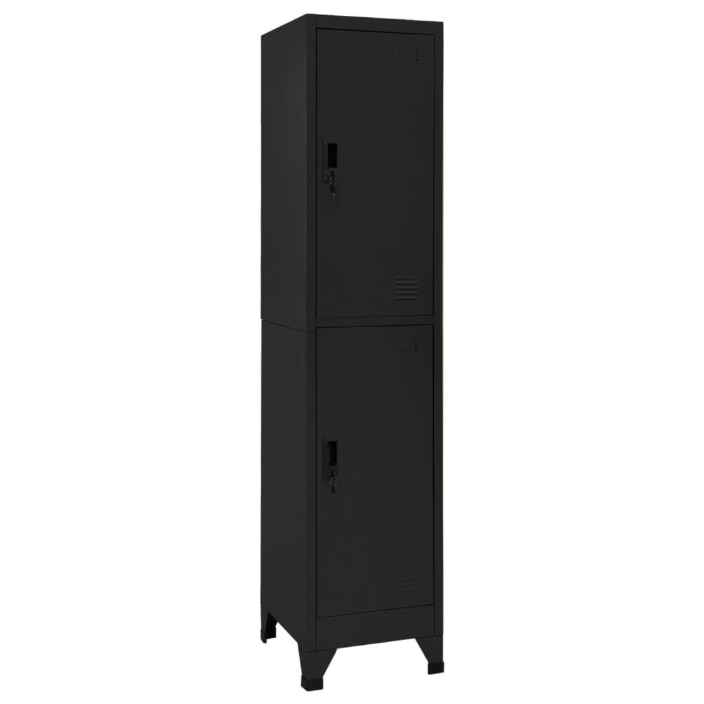 vidaXL Fächerschrank Schließfachschrank Schwarz 38x45x180 cm Stahl (1-St)