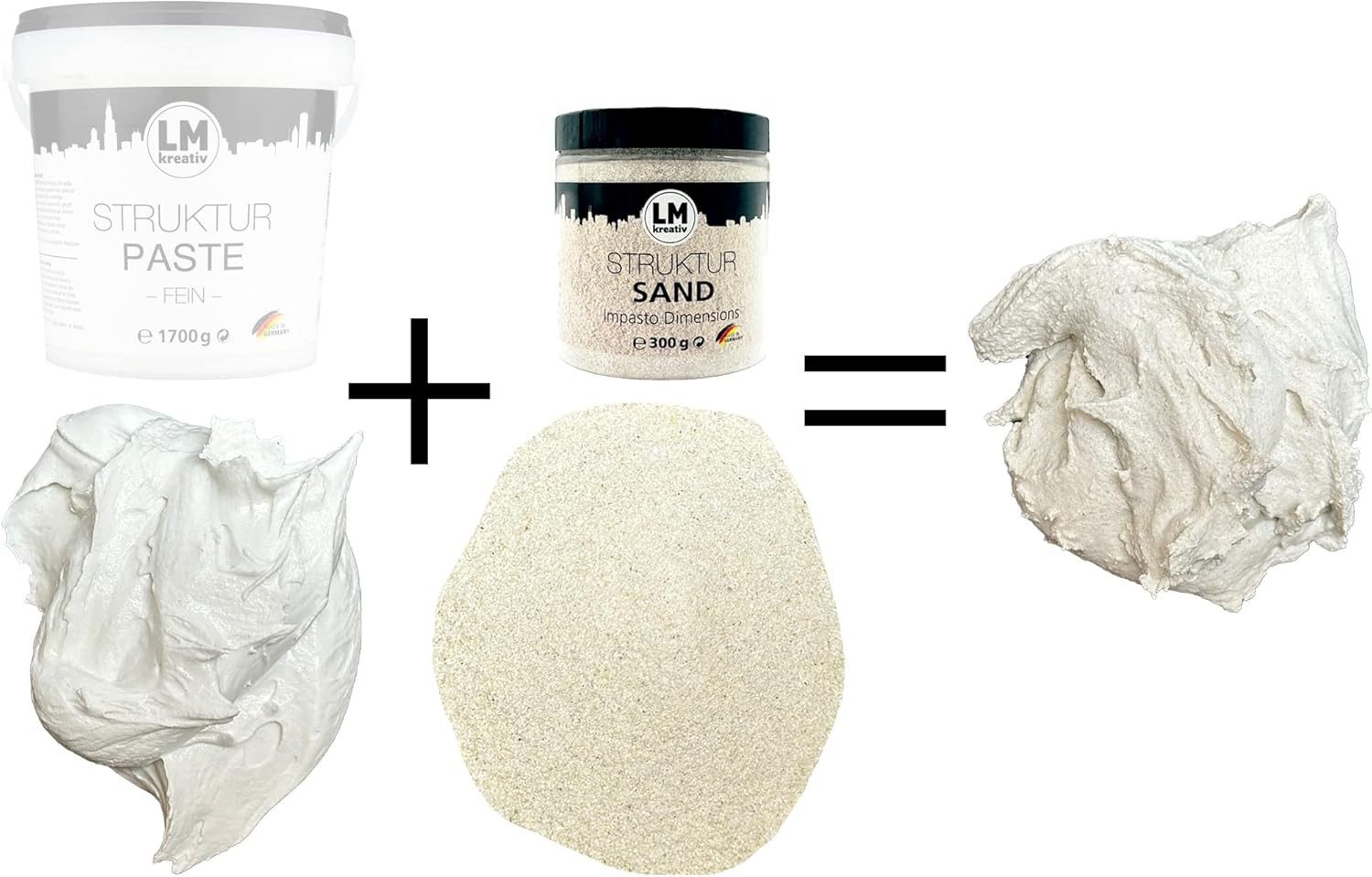 LM-Kreativ Strukturpaste Struktursand Impasto Dimensions Natur, verstärkt die Struktur, raue stabile Textur, natur