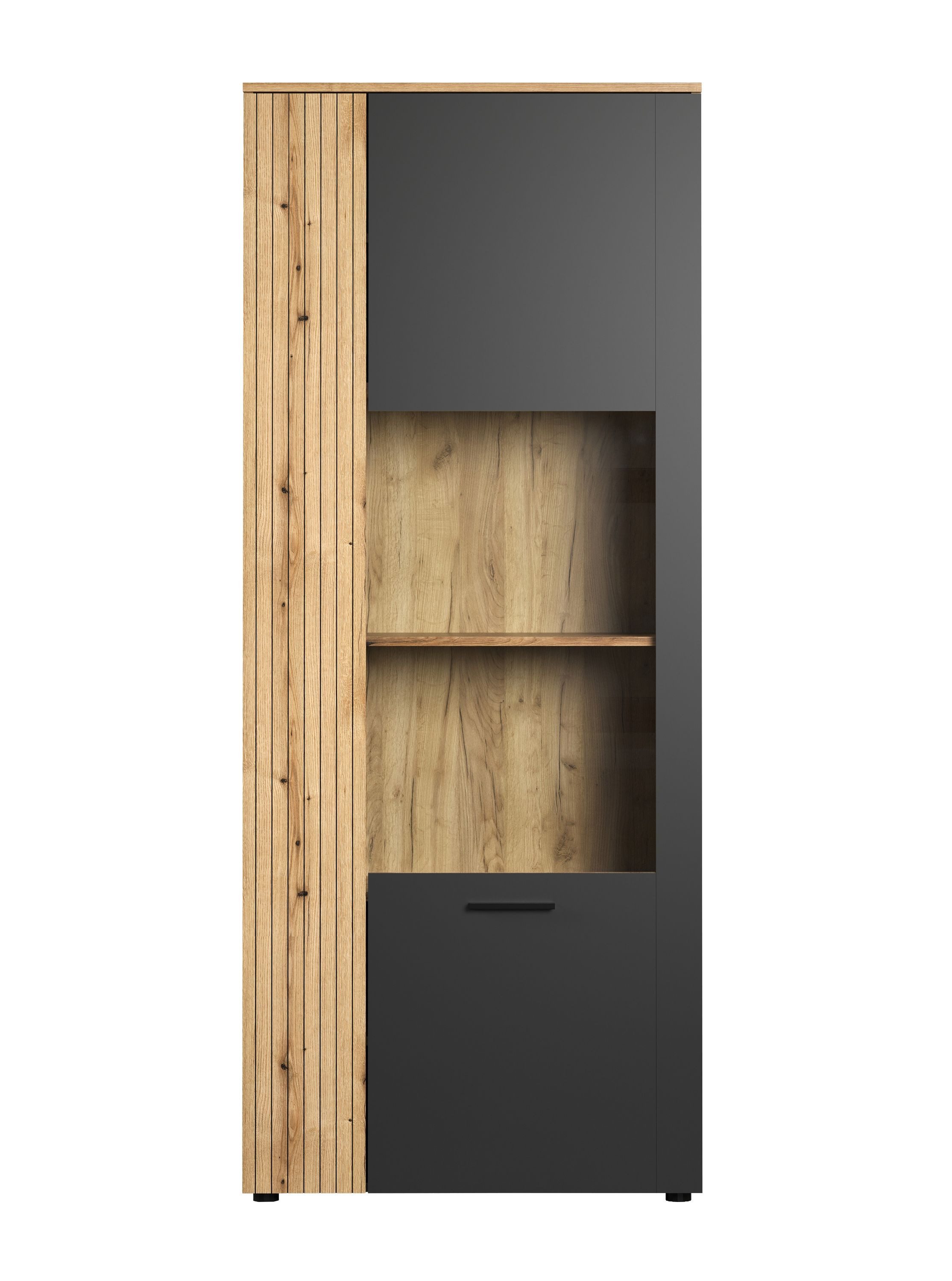 trendteam Vitrine (Vitrine) Vitrinenschrank Hochschrank 80 x 195 x 42 cm