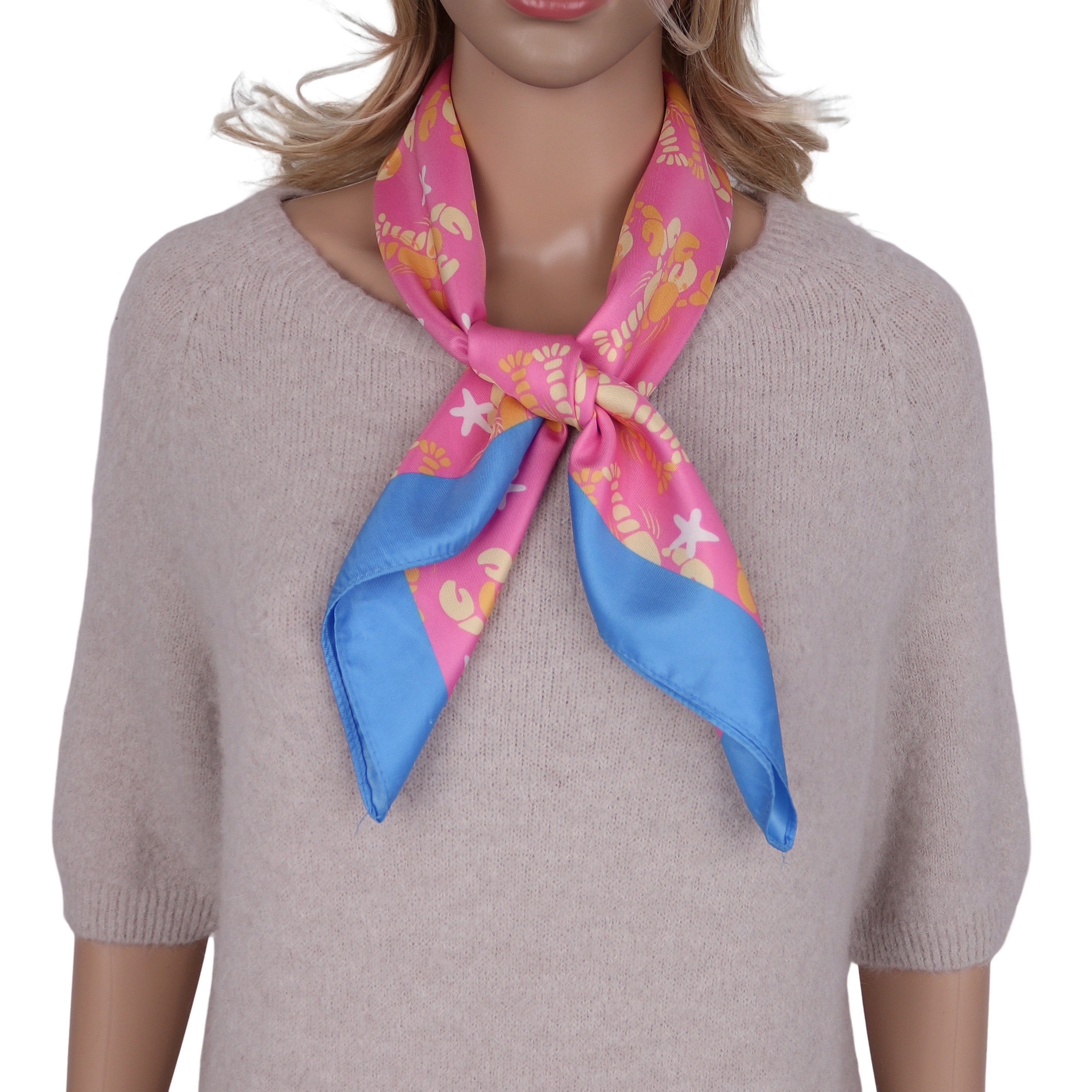 MIRROSI Nickituch Vierecktuch ca. 70x70cm wunderschöne Mustern, Damen Halstuch ideal für Frühling, Sommer oder Herbst