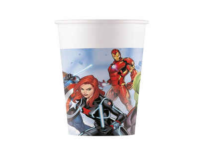 Festivalartikel Einwegbecher Avengers Set 8 Einwegbecher Pappbecher 200 ml
