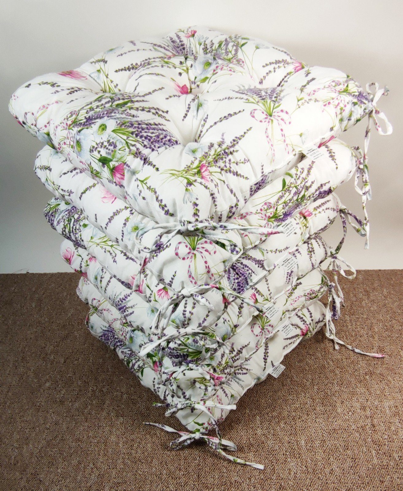 Rattani Sitzkissen Set 6x Stuhlkissen/Sitzkissen Klara 42 x 42 x 8 cm Landh günstig online kaufen