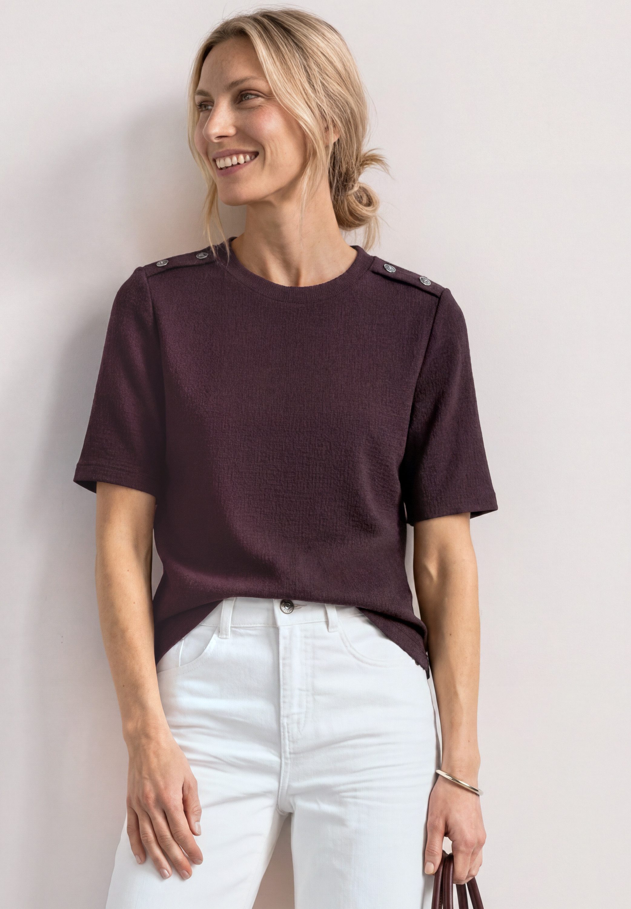 STREET ONE T-Shirt mit Strukturmix