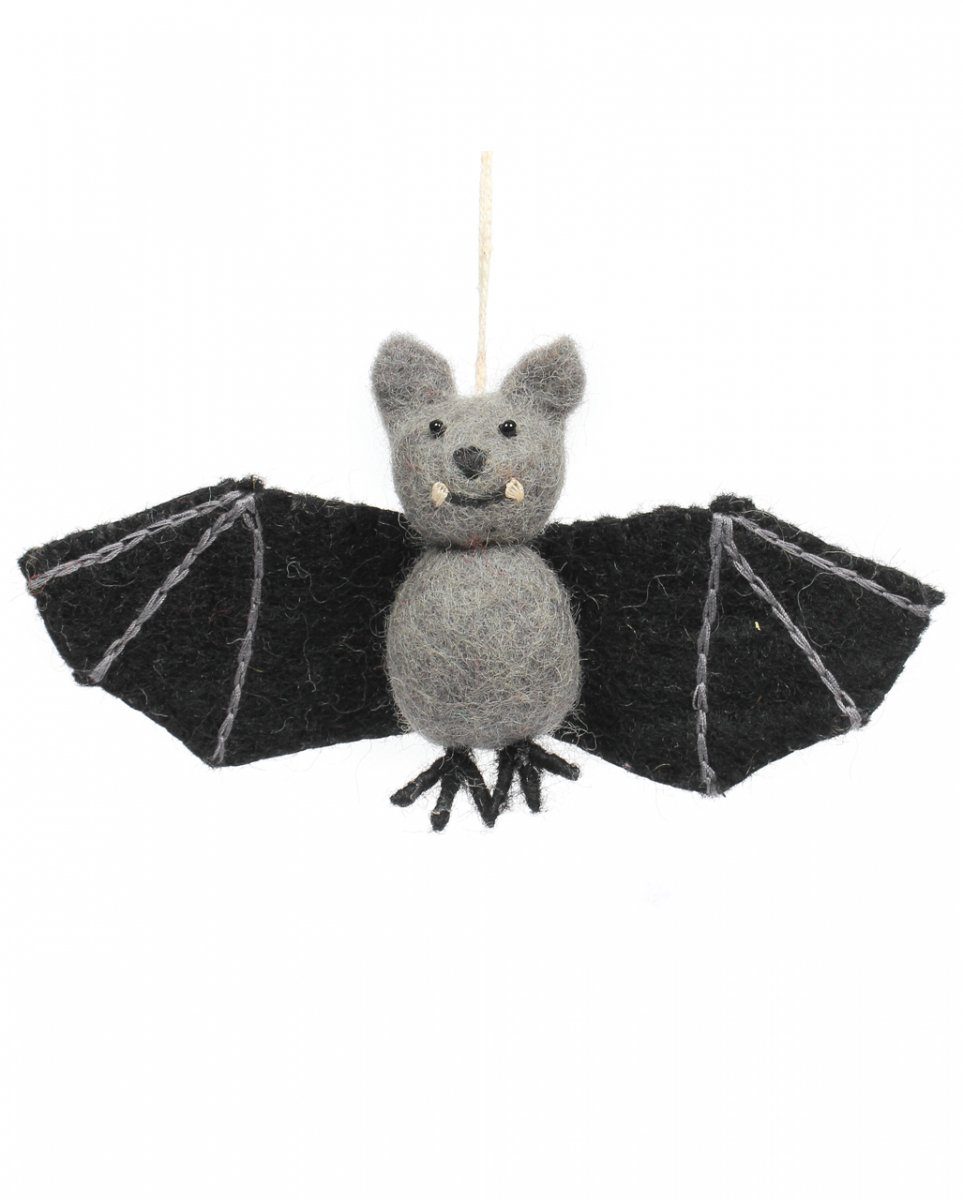 Horror-Shop Dekofigur Niedliche Halloween Fledermaus aus Filz | Dekofiguren