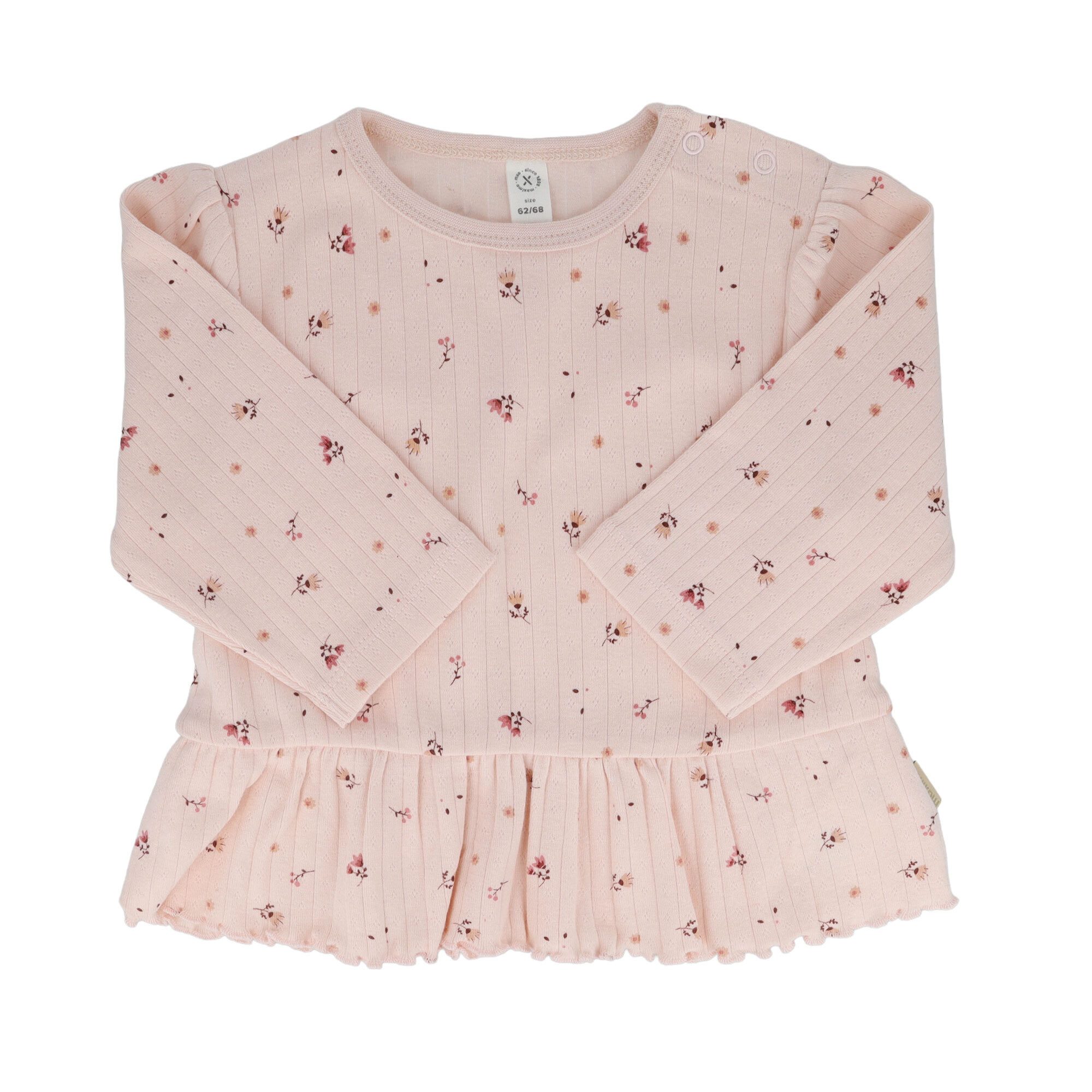 MAXIMO T-Shirt BABY GIRL-Shirt, Langarm Herbstblume, Jersey AOP, Schößchen (1-tlg)