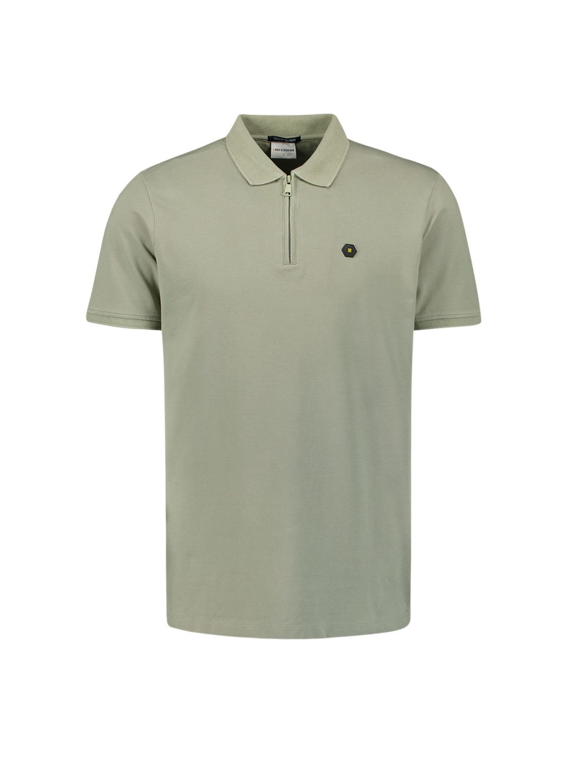 Poloshirt - Basic Poloshirt in Unifarbe mit Reißverschluss