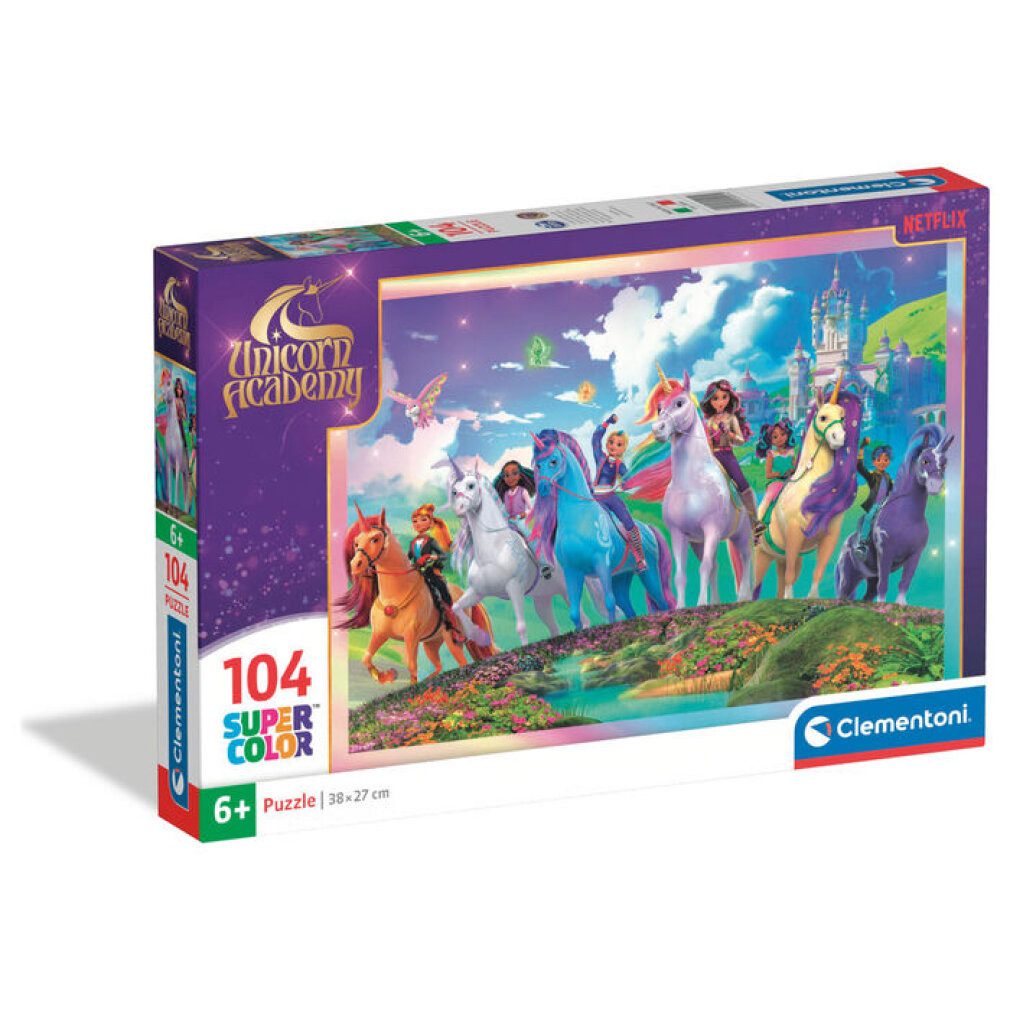 Clementoni® Puzzle Unicorn Academy Puzzle 104 Stück, Puzzleteile