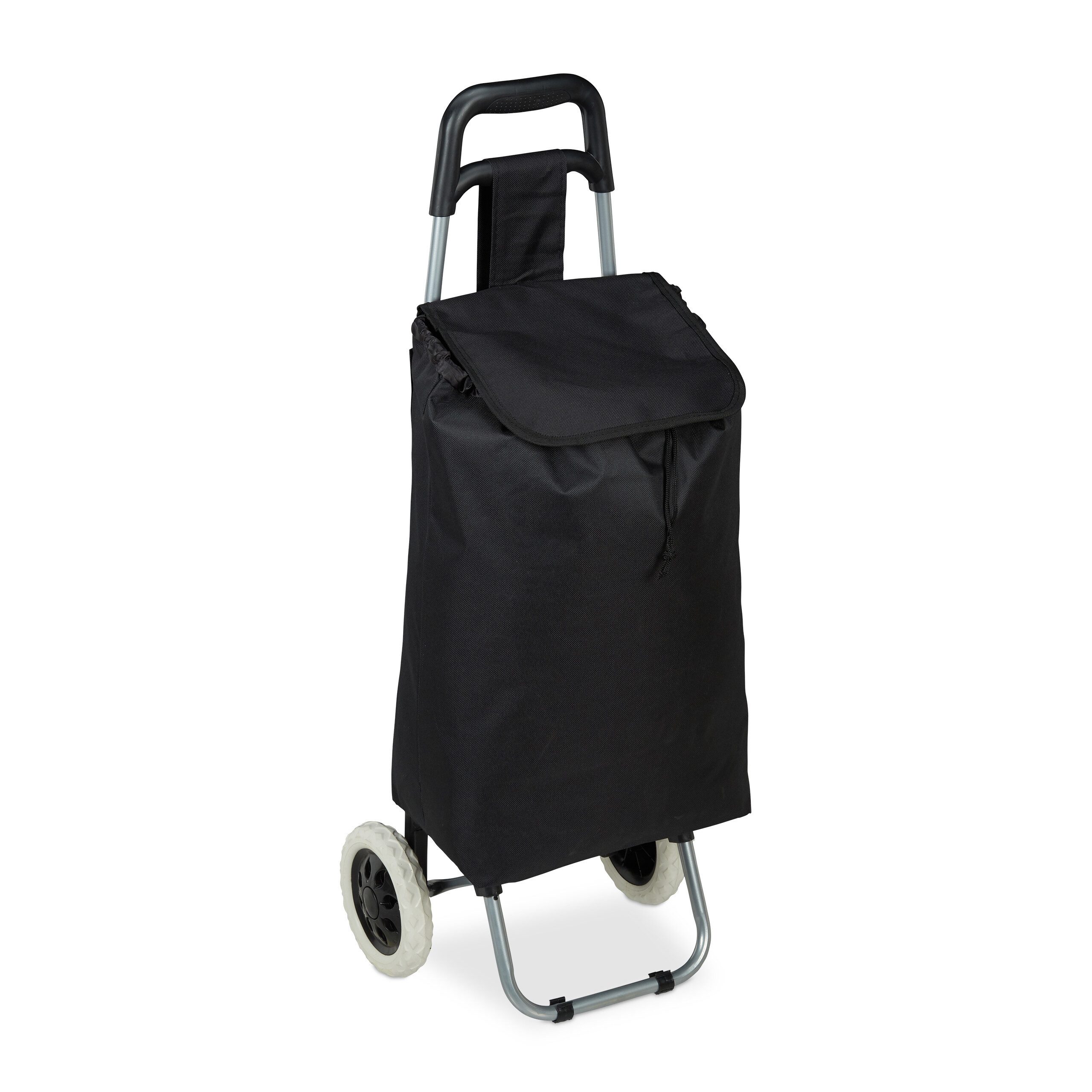 relaxdays Einkaufstrolley klappbar, 108.78 l, schwarz