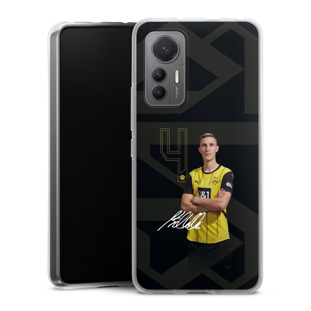 DeinDesign Handyhülle Borussia Dortmund Nico Schlotterbeck Offizielles Lizenzprodukt, Xiaomi 12 Lite 5G Silikon Hülle Bumper Case Handy Schutzhülle