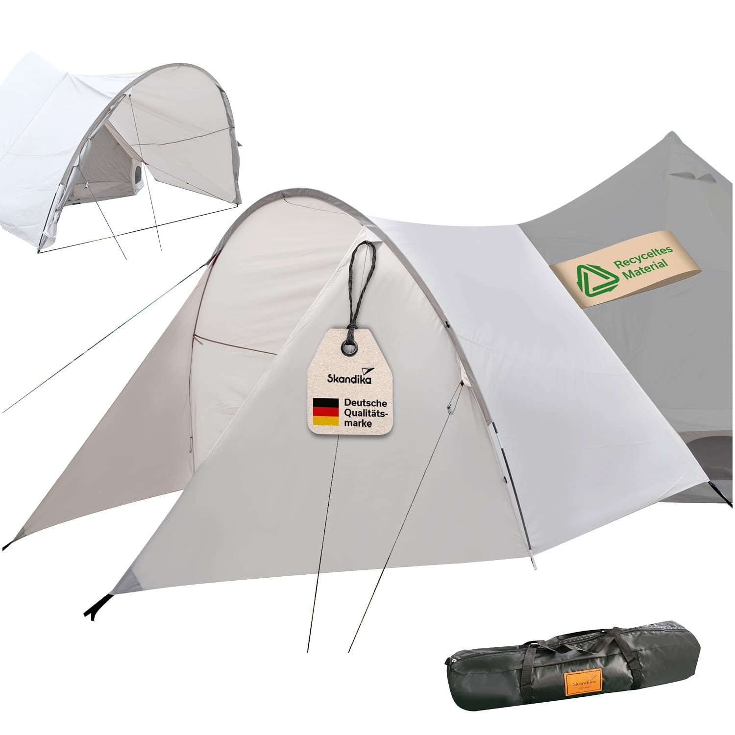 Skandika Tipi-Zelt Vorzelt für Tipi Kuopio 400/500 Protect, Canopy für Tipizelt, (Zelt Erweiterung, Vordach, Camping, Outdoor, UV Schutz 50), Stehhöhe 190 cm, einfache Befestigung, recycelter Kunststoff