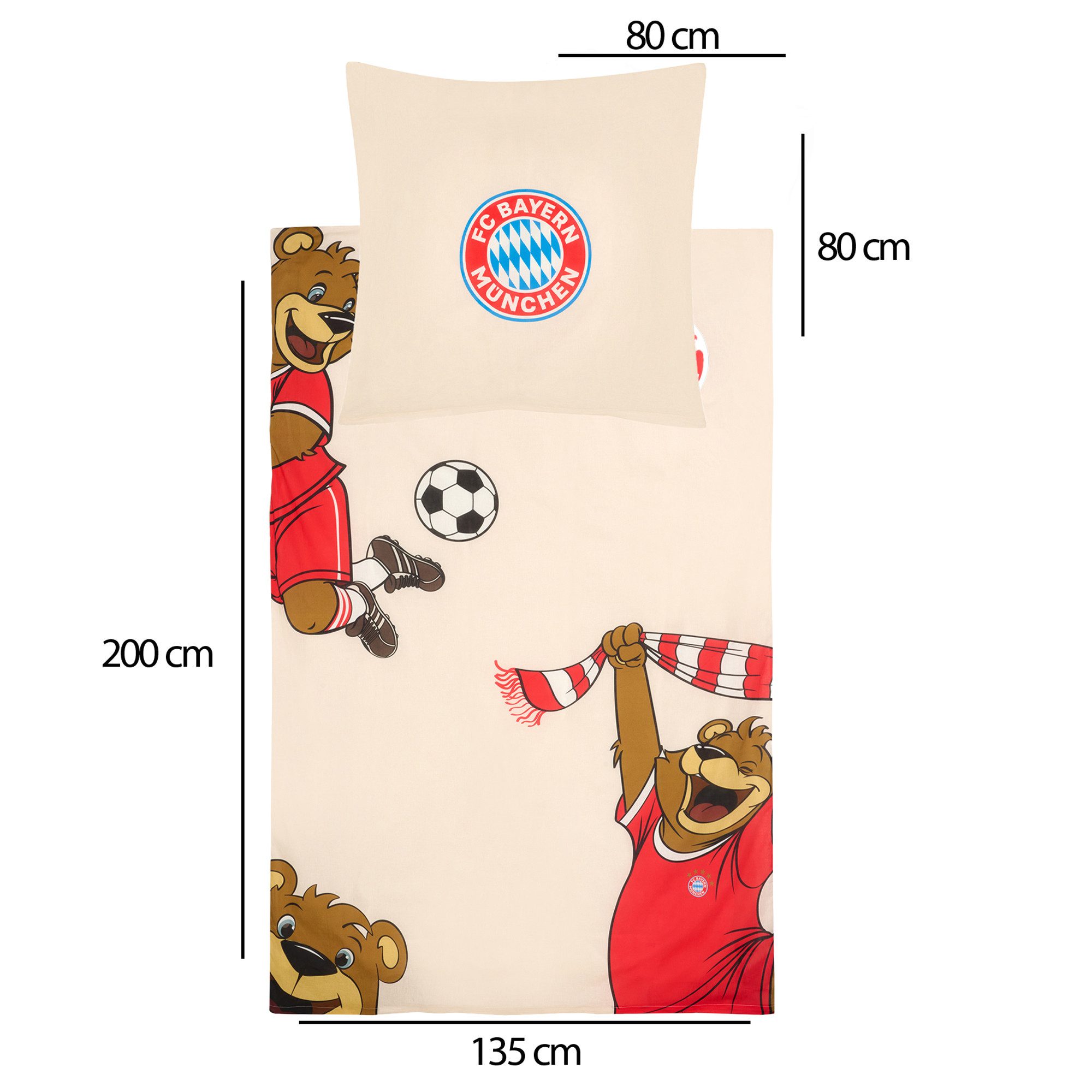 BERONAGE Kinderbettwäsche FC Bayern München Berni Maskottchen Bettwäsche Li günstig online kaufen