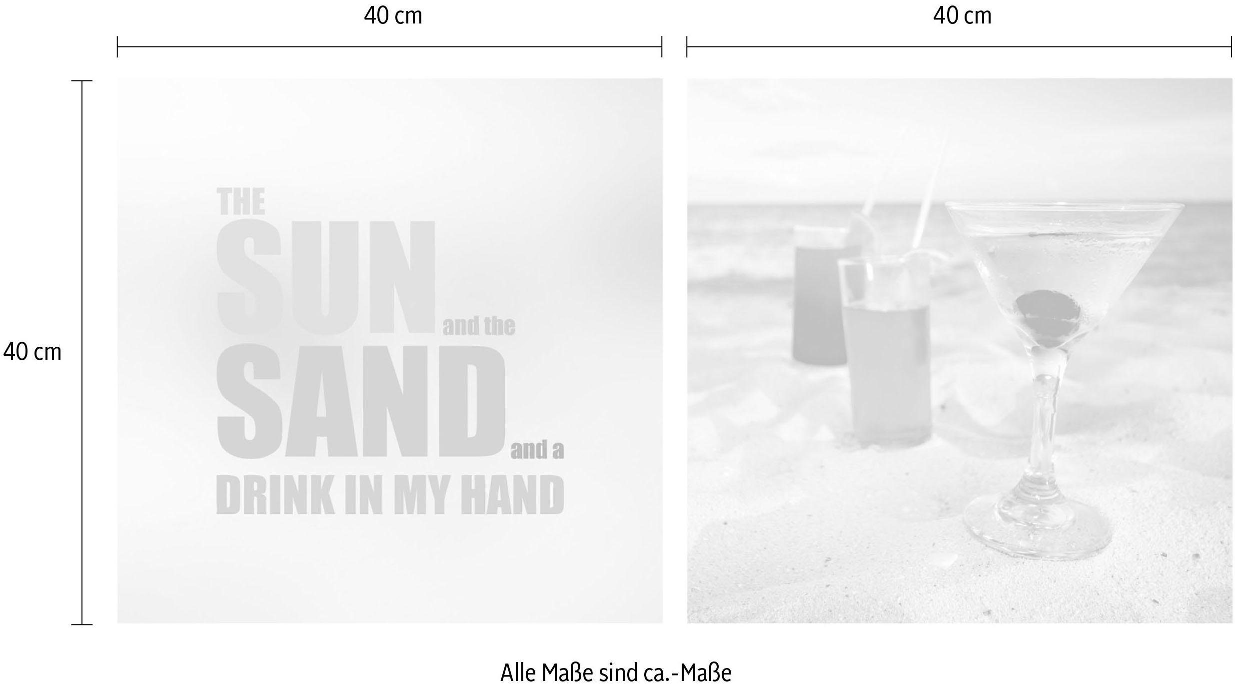 Sun 2er-Set Leinwandbild queence & Sand, (Set),