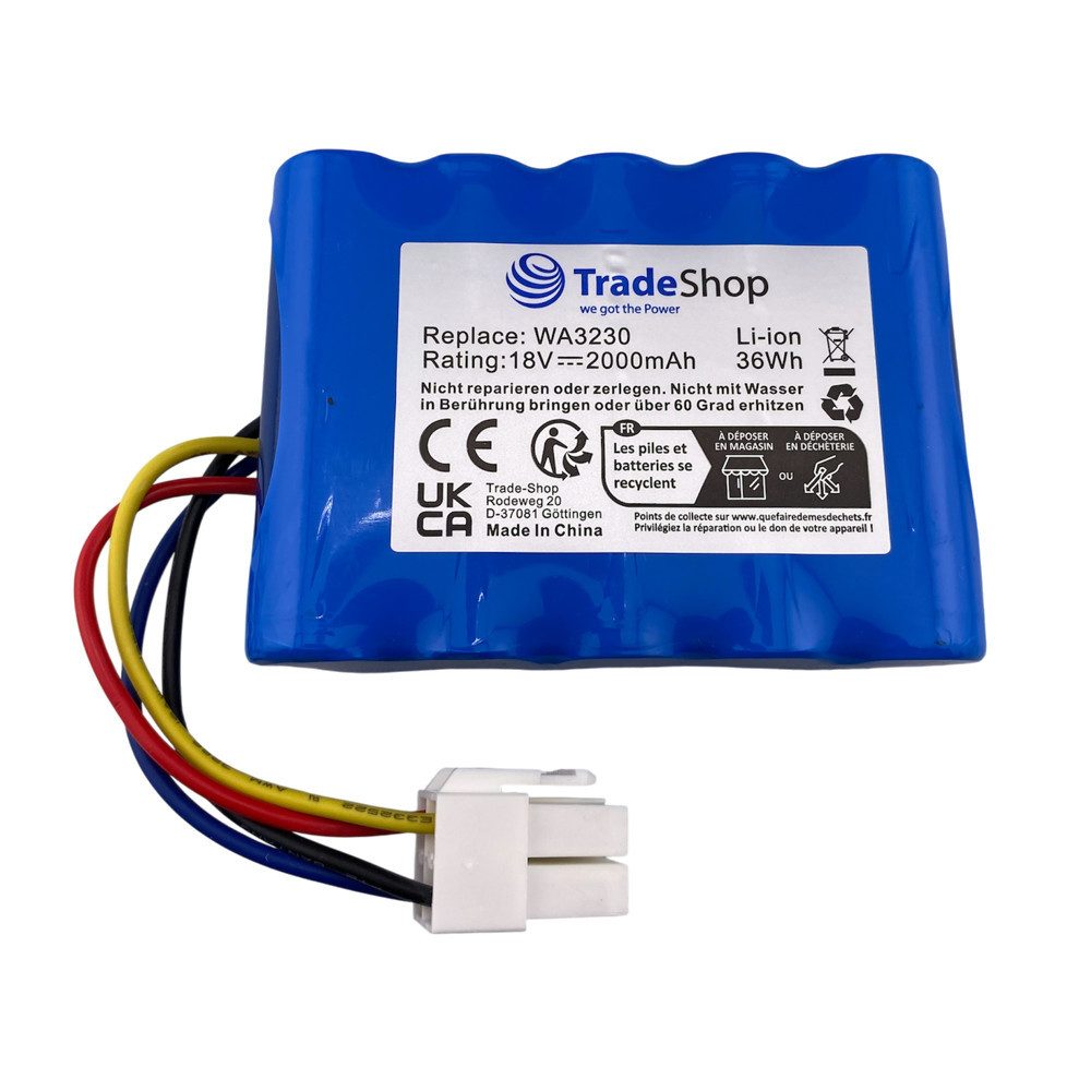 Trade-Shop Akku passend für Worx WA3230 WA3231 WA3572 50032492 50032774 Akku Li-Ion 2000 mAh (18 V)