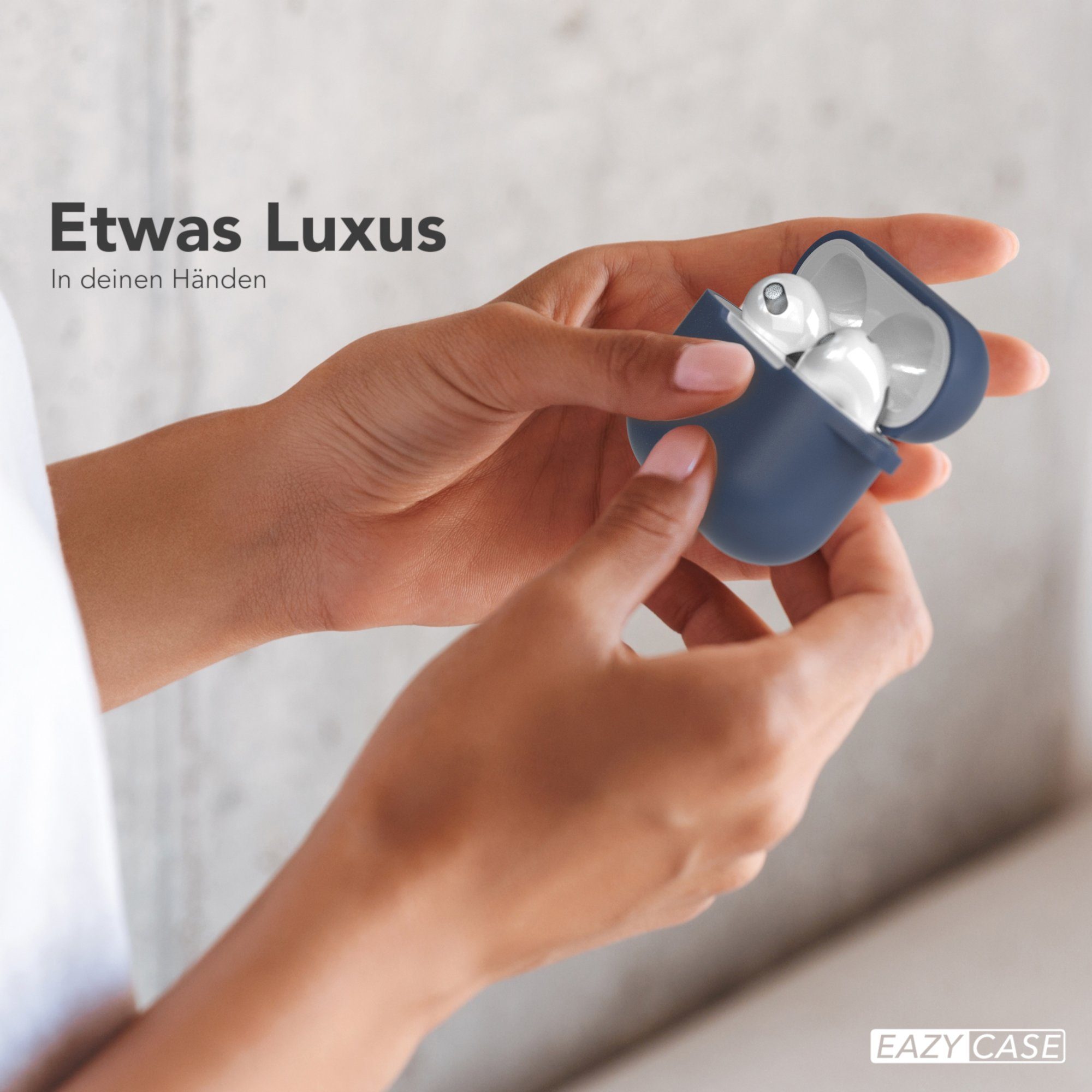 EAZY CASE Kopfhörer-Schutzhülle Silikon Hülle kompatibel mit Apple AirPods 3, Qi-Charging möglich Stoßfest Fullcover Schutzhülle Hülle Box Hülle