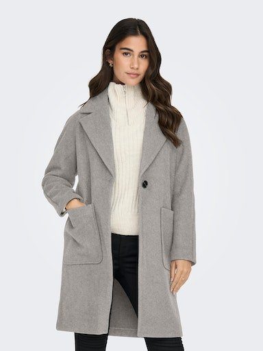 LIFE ONLNEWVICTORIA Steeple NOOS Gray COAT ONLY Langmantel Detail:MELANGE OTW