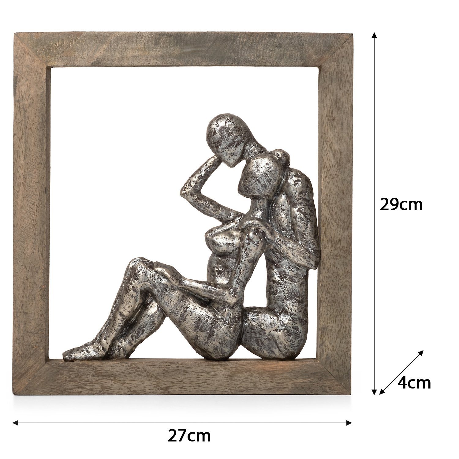 Moritz Skulptur Liebespaar Bilderrahmen cm, Dekoobjekt Tischdeko, Holz, Fensterdeko, x Wanddeko, 27 3 x 29 Holzdeko
